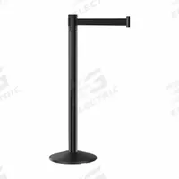 RETRACTA-BELT Barrier Post with Belt: Black, No Pattern, No Legend, 7 ft Belt Lg, Black, 7 ft x 2 in (MPN P101SB-BK7). Key specifications — Base Material: ABS; Belt Color: Black; Brand: RETRACTA-BELT; Post Material: Steel; Post Color: Black; Message: No Legend.