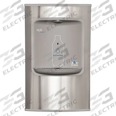 H2O TO GO Bottle Filler: On-Wall, Non-Refrigerated, Stainless Steel, Gray - On-Wall Bottle Fillers