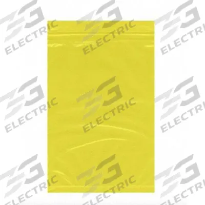 APPROVED VENDOR Packaging Bag: Yellow, 2 mil Thick, 6 in Wd, 9 in Lg, Zipper Bag - Color-Coding Reclosable Poly Bags