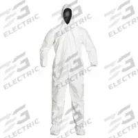DUPONT Coveralls: ISO 5 (Class 100) and above, Tyvek® IsoClean®, Sterile, Clean Processed, XL, 25 PK (MPN IC105SWHXL0025CS). Key specifications — Cuff Style: Elastic; Hood Style: Elastic; Includes Boot Covers: Yes; Includes Outer Boot Flaps: No; Includes Slip Resistant Sole: Yes; Features: Clean-Processed Garments Offer Lowest Level of Particle Shedding within Dupont Product Portfolio; Color: White; Packaging: Bulk.