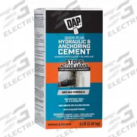 DAP Hydraulic Cement: Quick Plug, Cement, 5 lb Container Size, Box, Gray (MPN 14086). Key specifications — Color: Gray; Series: Quick Plug; Brand: DAP; Compatible Materials: Concrete & Masonry; VOC Content Range: No VOC.