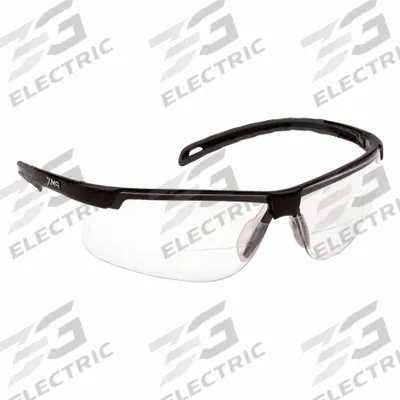PYRAMEX Reader Safety Glasses: Clear Lens Color, Wraparound Frame, H2MAX Anti-Fog - Padded Comfort-Fit Reader Safety Glasses