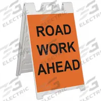 APPROVED VENDOR Traffic Barricade: 45 in Overall Ht, 25 in x 45 in, Engineer, Barricade, Reflective (MPN 130-WLGQ3611-OBEG). Key specifications — Color: White; Includes: Sign Stand; Manufacturer Part Number: 130-WLGQ3611-OBEG; Brand: APPROVED VENDOR; Accepts Light: Yes; Frame Material: Plastic; Legend: Road Work Ahead; Style: A-Frame.