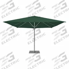 CALIFORNIA UMBRELLA Outdoor Umbrella: Forest Green, Aluminum/Steel, Hand Crank, Silver (MPN SOLA338001-6037). Key specifications — Brand: CALIFORNIA UMBRELLA; Canopy Color: Forest Green; Includes Base: Yes; Includes Lights: No; Opening Mechanism: Hand Crank; Pole Material: Steel.