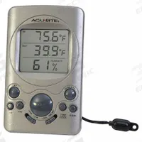 ACURITE Digital Thermometer: 16%to 98% Humidity Range, Indoor Temp, Cabled Sensor (MPN 00219CA1). Key specifications — Primary Scale: Indoor Temperature; Secondary Scale: Outdoor Humidity/Outdoor Temperature; Display Type: Digital; Brand: ACURITE.