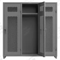 STRONG HOLD Locker: 72 in x 24 in x 75 in, Ventilated, 1 Tiers, 3 Units Wide, Padlock Hasp, Steel (MPN 66-3H-24-1T-L). Key specifications — Brand: STRONG HOLD; Locker Color: RAL 7037 "Dusty Gray"; Door Type: Ventilated; Locker Material: Steel; Assembled: Assembled; Number Plate Included: No.