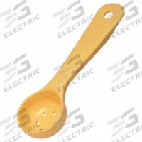 CARLISLE Portion Control Spoon: 1 oz Capacity, Acetal, Perforated, Yellow, NSF Certified, Acetal (MPN 492304). Key specifications — Manufacturer Part Number: 492304; Color: Yellow; Material: Acetal; NSF Certified: Yes; Perforated/Solid: Perforated; Product Type: Short Handle Measure Miser; Brand: CARLISLE.