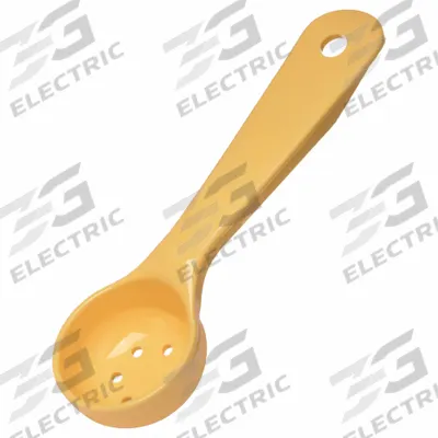 CARLISLE Portion Control Spoon: 1 oz Capacity, Acetal, Perforated, Yellow, NSF Certified - Portion Control Spoons