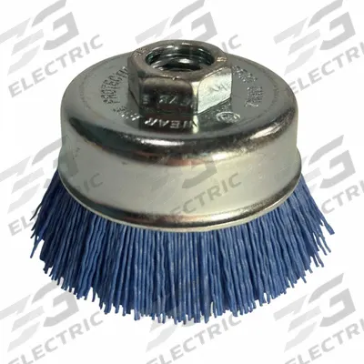 DICO Fine Grit Angle Grinder Brush: Crimped Abrasive Nylon, 3 in Dia - Deburring Brushes for All Metals