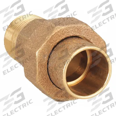 APPROVED VENDOR Sweat Fitting Union: 3/4 in CTS x 3/4 in Pipe, Cup x MNPT, Rolled Center Stop - Cast Copper & Bronze Tube Fittings