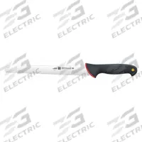 ZWILLING J.A. HENCKELS Knife: Scalloped, 12 in Overall Lg, Stainless Steel Blade, Black Handle (MPN 33106-301). Key specifications — Sub-brand: Kolor ID; Brand: ZWILLING J.A. HENCKELS; Blade Material: Stainless Steel; Blade Type: Scalloped; Handle Color: Black; Handle Material: Polypropylene; Knife Type: Bread Knife; NSF Certified: Yes.
