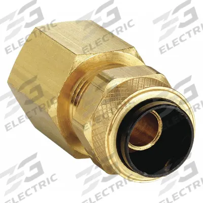PARKER Compression Fitting Adapter: 1/4 in OD x 1/8 in Pipe Fitting Size, Compression x FNPT - Creep-Resistant Self-Aligning Brass Compression Fittings