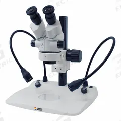 LAXCO, INC Microscope: Stereo, Trinocular, 0.7X to 4.5X, 22 mm Optical Field of View, Goose Neck (MPN LMS-Z230-T40). Key specifications — attr1026089: Goose Neck; attr1026045: 22 in x 20 in; attr1026048: LAXCO, INC; attr1026055: No; attr1026068: 4.5X; attr1026078: 0.7X to 4.5X; attr1026095: 100 mm.