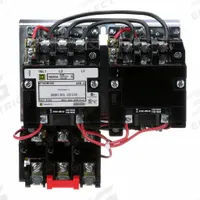 SQUARE D Magnetic Motor Starter: Reversing, 3 Poles, NEMA Size 0, 18 A, 120V AC Coil (MPN 8736SBO4V02S). Key specifications — Brand: SQUARE D; Coil Voltage: 110/120V AC; Phase: Three; Operator: None; Terminal Connection Type: Screw Clamp Terminals; Includes Pilot Light: No; Operator Controls: None; Auxiliary Contacts Included: No Auxiliary Contacts Included.