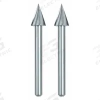 DREMEL Carving Bit: High Grade Steel, Arrow, 1/4 in Head Wd, 3/8 in Head Lg, 1/8 in Shank Dia, 2 PK (MPN 125). Key specifications — attr1097418: Arrow; attr1097420: High Grade Steel; attr1097427: DREMEL.
