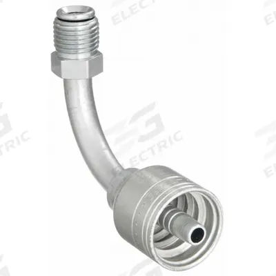AEROQUIP Hydraulic Crimp Fitting: Steel x Steel, 90° Elbow, -4 For Hose Dash Size - Aeroquip Crimp Hydraulic Hose Fittings with Inverted Flare Connection