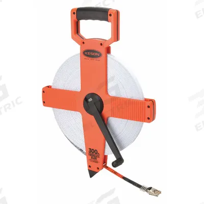 KESON Long Tape Measure: Manual, OTR-18-300, SAE, 300 ft, 1/8 in, Plastic - Open-Reel Long Tape Measures