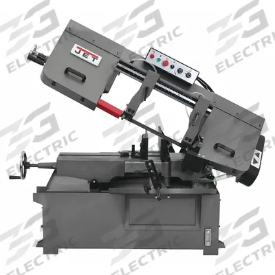 JET Band Saw: 10 in x 14 in, 82 to 330, 45°, 90°, 3 Phase - Mitering Semi-Automatic Horizontal Band Saws