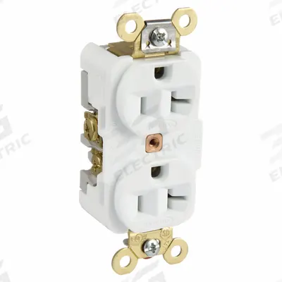 HUBBELL Receptacle: Duplex, 5-20, White, 125V AC, 20 A, 2 Pole / 3 Wire (MPN HBL5362W) - General Purpose Receptacles