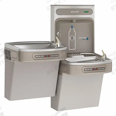 ELKAY Bi-Level Drinking Fountain with Bottle Filler: On-Wall, 8 gph @ 50°F, Touchless Sensor - On-Wall Two-Level Drinking Fountains with Bottle Fillers