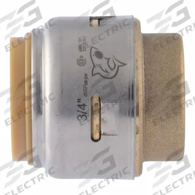 SHARKBITE MAX Push-Fit Cap: 7/8 in OD Size, Push-to-Connect, Brass - Standard Brass Push-to-Connect Tube Fittings