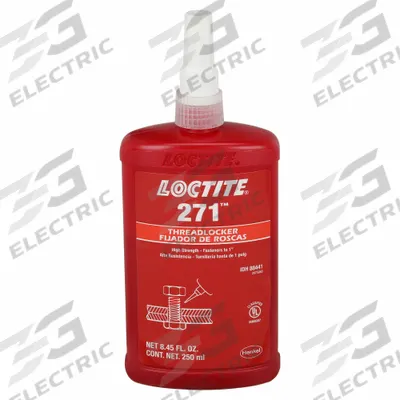 LOCTITE High-Strength Threadlocker: 271, Red, Oil Tolerant, 8.45 fl oz, Bottle - High-Strength Threadlockers (Red)