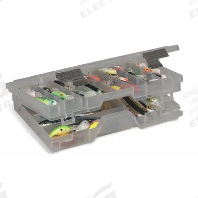 PLANO MOLDING Compartment Box: 14 in x 9 in x 2 3/4 in, Clear, 45 Compartments - Small Parts Compartmented Boxes with Adjustable Dividers