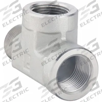 PARKER Metal Pipe Tee: 1 in x 1 in x 1 in, 1,800 psi, Steel, 3 15/16 in Lg - Threaded High-Pressure Pipe Fittings