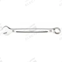 MILWAUKEE Combination Wrench: Chrome Vanadium Steel, Chrome, 15 mm Head Size, 7 7/8 in Overall Lg (MPN 45-96-9515). Key specifications — attr309539: 15 mm; attr309567: Yes; attr324930: MILWAUKEE.