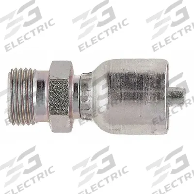 PARKER Hydraulic Crimp Fitting: Steel x Steel, Straight, -12 For Hose Dash Size - Parker Crimp Hydraulic Hose Fittings with Metric Connection