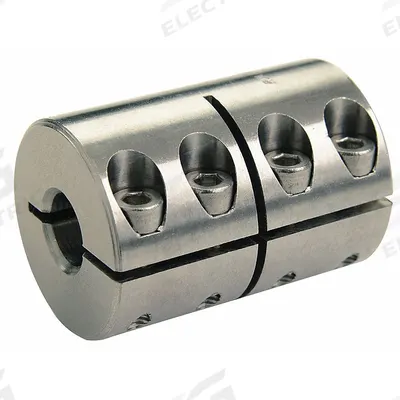 RULAND MANUFACTURING Rigid Shaft Coupling: 3/8 in Bore Dia 1, 1/4 in Bore Dia 2, Round - One-Piece Rigid Shaft Couplings