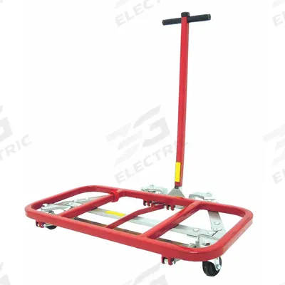 Dayton Furniture Dolly: 600 lb, Black/Red/Silver, 35 in H x 32 in W x 23 in D - Lift-&-Roll Desk Dollies