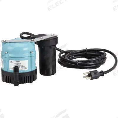 LITTLE GIANT Condensate Removal Pump: 115V AC, 1/16 hp, 3.42 gpm, 10 ft Max. Head - In-Pan Condensate Removal Pumps