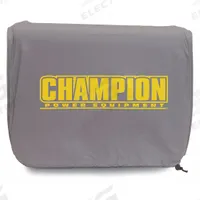 CHAMPION POWER EQUIPMENT Generator Cover: Generator Cover, Champion, Cotton (Liner)/Vinyl (Exterior) (MPN C90015). Key specifications — Manufacturer Part Number: C90015; Compatible with Brand: Champion; Cover Material: Cotton (Liner); Vinyl (Exterior); Fits Generator Size: 1,200 to 1,875 W Portable Generators.