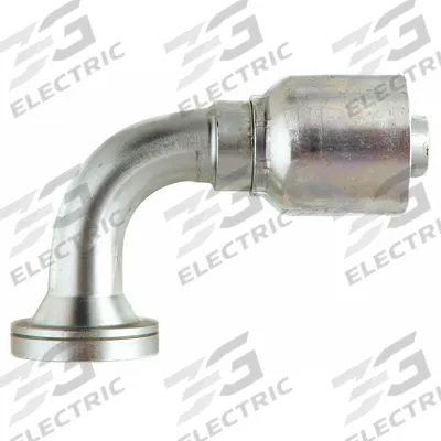 PARKER Hydraulic Crimp Fitting: Steel x Steel, 90° Elbow, -20 For Hose Dash Size - Crimp Hydraulic Hose Fittings with Flange Connection