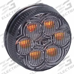 MAXXIMA Clearance Marker Light: Clearance Light, LED, Round, Surface Mount, Amber, Grommet, IP67 (MPN M34260YCL). Key specifications — Lens Color: Amber; Brand: MAXXIMA; Electrical Connection: PL-2 Connector; Lighting Technology: LED; Mount Type: Grommet; SAE Lens Code: P2.