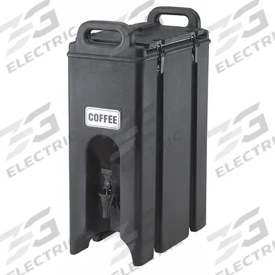 CAMBRO Beverage Dispenser: 4.8 gal, Black, Polyethylene, Rectangle, 1 Dispensers - Polyethylene Dispensers