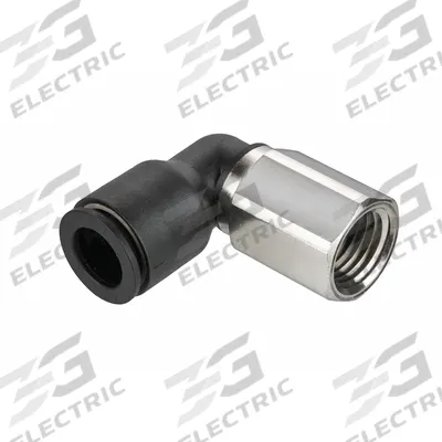 LEGRIS Push-Fit Elbow Fitting: 1/8 in OD x 1/4 in Pipe Size, Push-to-Connect x FNPT - Nylon & Nickel-Plated Brass Tube Fittings