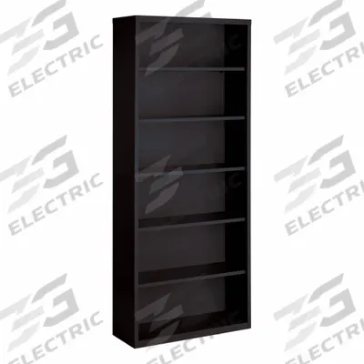 HIRSH Bookcase: Black, Steel, 82 in Overall Ht, 34 1/2 in Overall Wd, 13 in Overall Dp - Stationary Bookcases