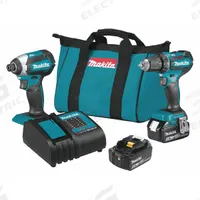 MAKITA Cordless Tool Combination Kit: 2 Tools, Drill/Impact Driver, 18 V DC Volt, Battery Included (MPN XT281S). Key specifications — attr1176460: Drill.