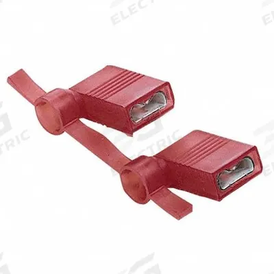 PANDUIT Wire Disconnect: Red, Nylon, Full Coverage - Fully Insulated Flag Disconnects