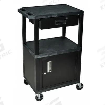 APPROVED VENDOR Audio-Visual Cart: 24 in L x 18 in W, 24 in L x 18 in W 42 1/2 in H, Plastic - AV Carts with Plastic Shelves, Steel Storage Cabinets & Steel Drawers