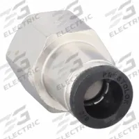 PARKER Push-Fit Fitting: 3/8 in OD x 3/8 in Pipe Size, Push-to-Connect x FNPTF, Brass, Silver (MPN 66PLP-6-6). Key specifications — Brand: PARKER.