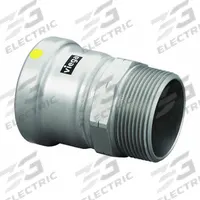 VIEGA MEGAPRESS Crimp Adapter Fitting: 4 in Pipe x 4 in Pipe Size, Press-fit x MNPT, Carbon Steel (MPN 28750). Key specifications — attr1347260: VIEGA MEGAPRESS.