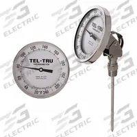 TEL-TRU Dial Thermometer: 0°F to 250°F /-20°C to 120°C, +/- 1% Accuracy, 2.5 in Stem Lg (MPN AA575R-0214). Key specifications — Temperature Units: Fahrenheit; Accuracy: +/- 1%; Brand: TEL-TRU.