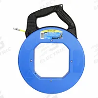 IDEAL Fish Tape: 100 ft Lg, Manual Wind Tape Retraction, 500 lb/in Tensile Strength, 12 in Case Dia (MPN 31-663). Key specifications — attr306613: 31-663; attr306630: Handle; attr306618: (2) AAA Batteries; attr306631: Rotating; attr306616: IDEAL; attr542118: Manual Wind; attr544274: 12 in.