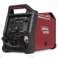 LINCOLN ELECTRIC Multiprocess Welder: Power MIG 215 MPi, DC, MIG/Stick Pack (MPN K4876-1). Key specifications — Maximum Amperage (Stick): 175 A; Maximum Amperage (TIG): 175 A; Input Voltage (Nominal) (Merch - Table Column, Filters): 120V.