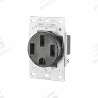 LEVITON Receptacle: Single, 14-50, Black, 125/250V AC, 50 A, 3 Pole / 4 Wire (MPN 279-S00)