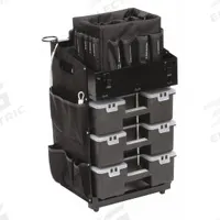 FLEXCART Tool Utility Cart: Black / Black Drawer, 14 1/2 in Wd, 37 1/2 in Dp, 45 in Ht, No Lid (MPN FC-50TBNT). Key specifications — attr1116772: FLEXCART; attr1116768: Padlock.