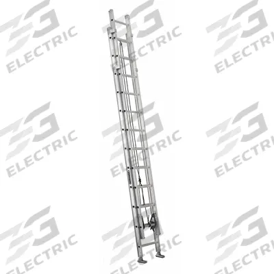 LOUISVILLE LADDER Extension Ladder: 24 ft Ladder Size, Aluminum, 375 lb Load Capacity - Lightweight Aluminum Extension Ladders